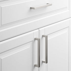 Homdiy brushed nickel hardware resists rust with stainless steel construction.