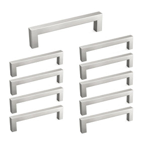 Homdiy cabinet pull close-up in brushed nickel with easy-grip design.