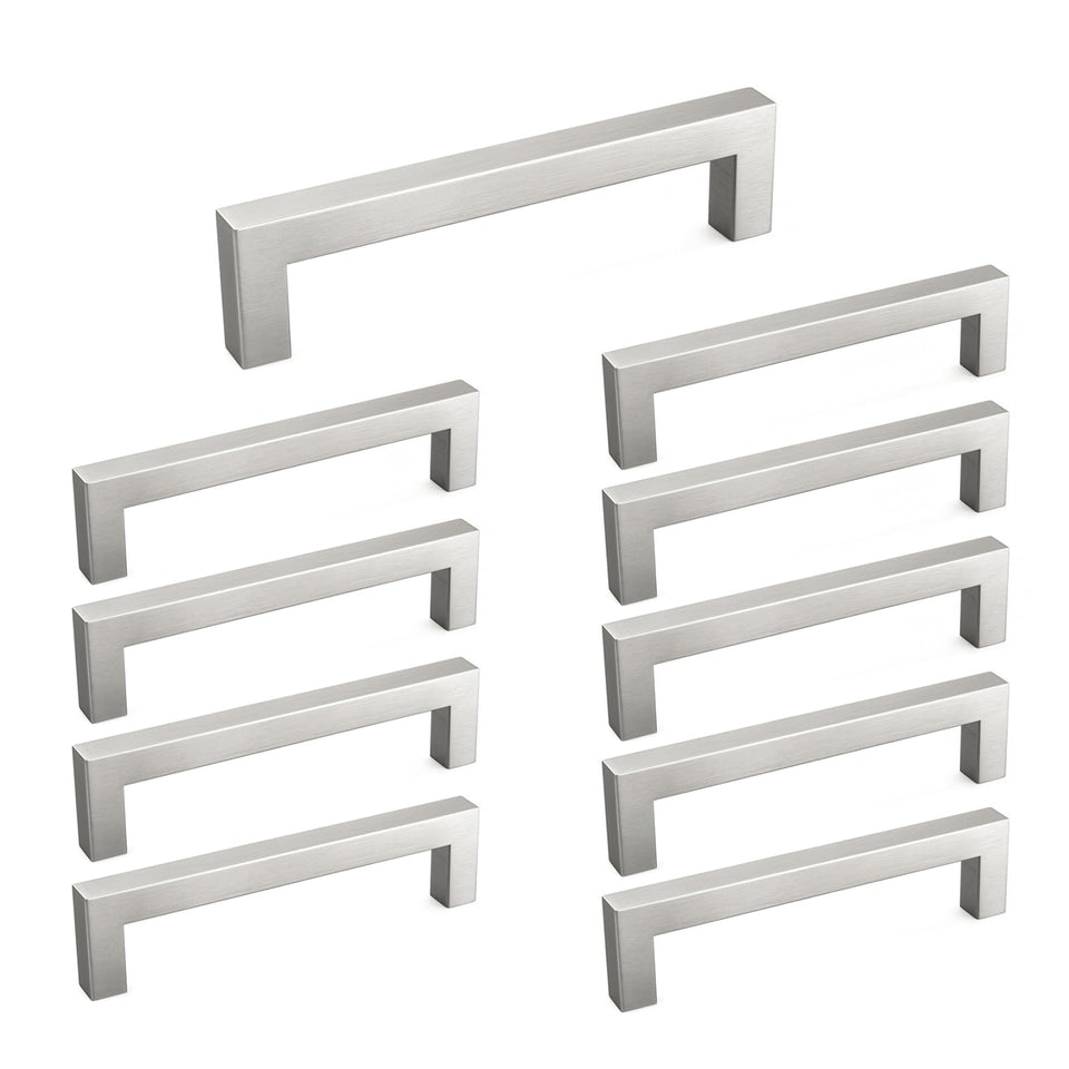 Homdiy cabinet pull close-up in brushed nickel with easy-grip design.
