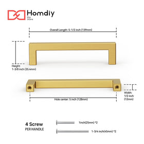 Homdiy gold square cabinet pull in stainless steel finish enhances modern kitchens.
