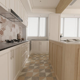 Homdiy kitchen cabinet pulls with arch design for doors and drawers.