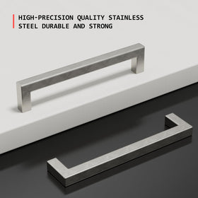 Homdiy modern dresser drawer pull in brushed nickel finish.
