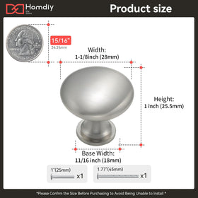 Homdiy round cabinet pulls in satin nickel finish complement bathroom vanity.