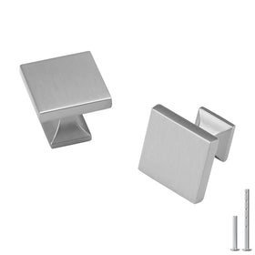 Homdiy square brushed-nickel cabinet knob close-up for modern upgrade