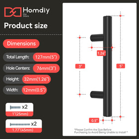 Homdiy stainless steel drawer pulls, 128mm length, durable and corrosion resistant.