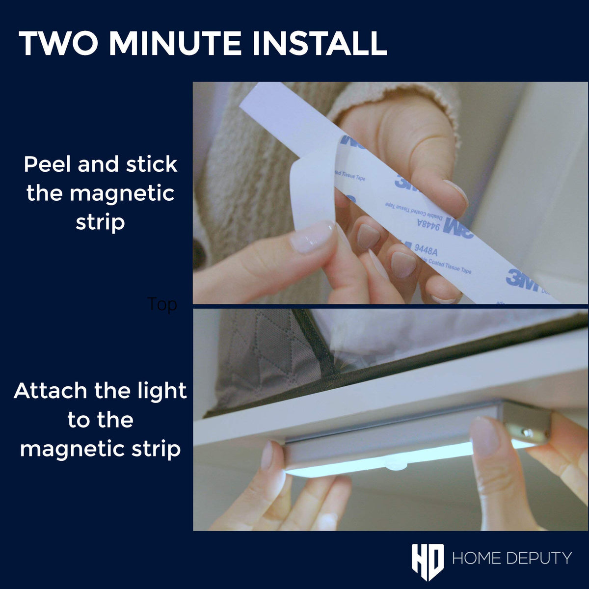 HOME DEPUTY quick 10-second install for immediate closet lighting
