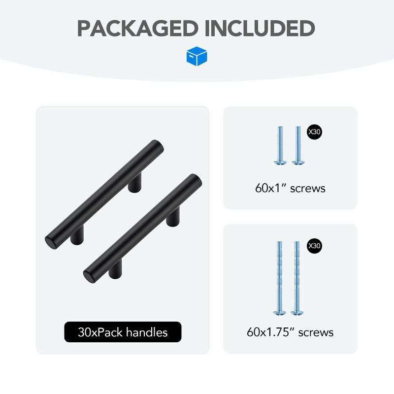 Stainless steel luster of Home Edit cabinet handles resists moisture in kitchen and bath