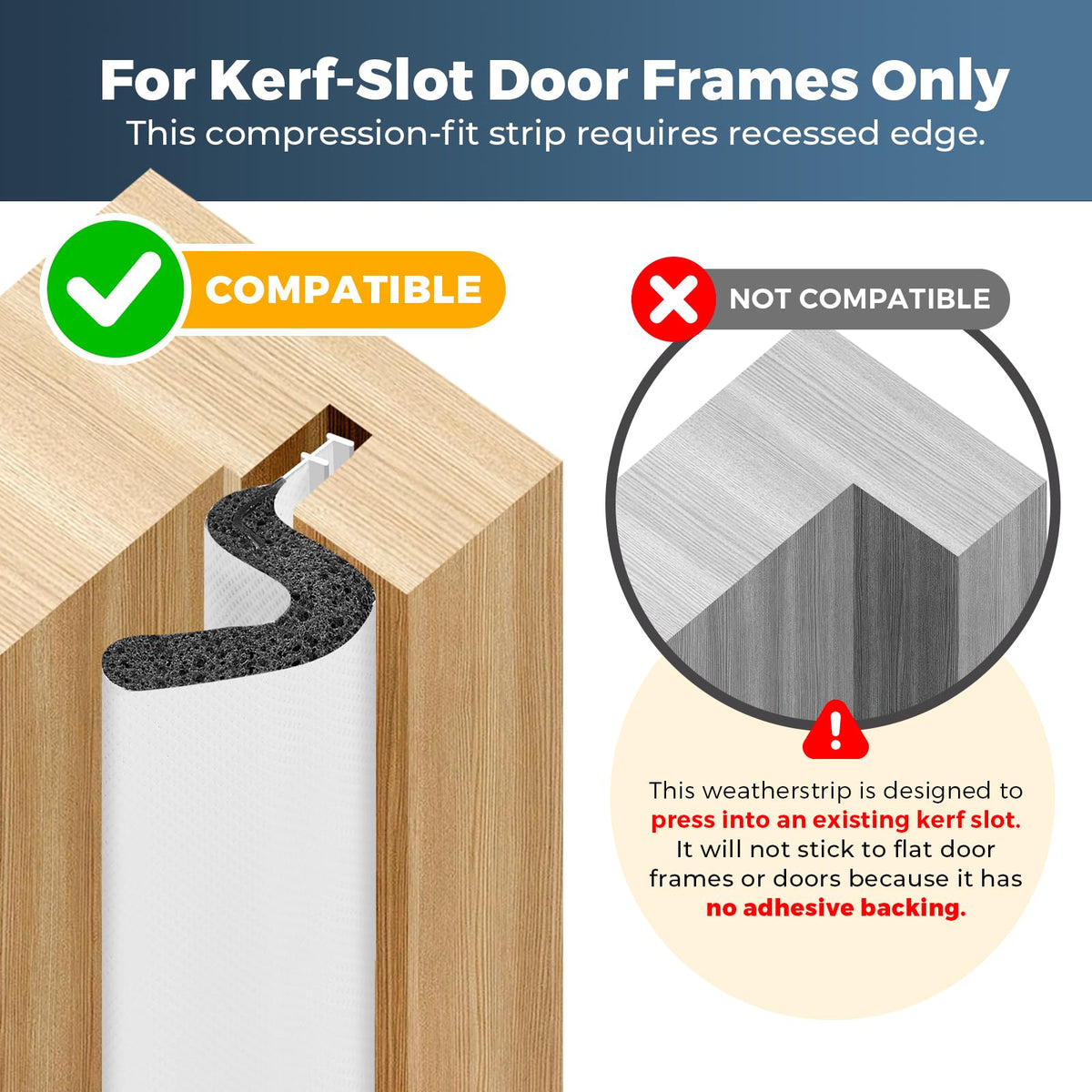 Home Expert door seal with scraper tool for quick, tool-free installation.