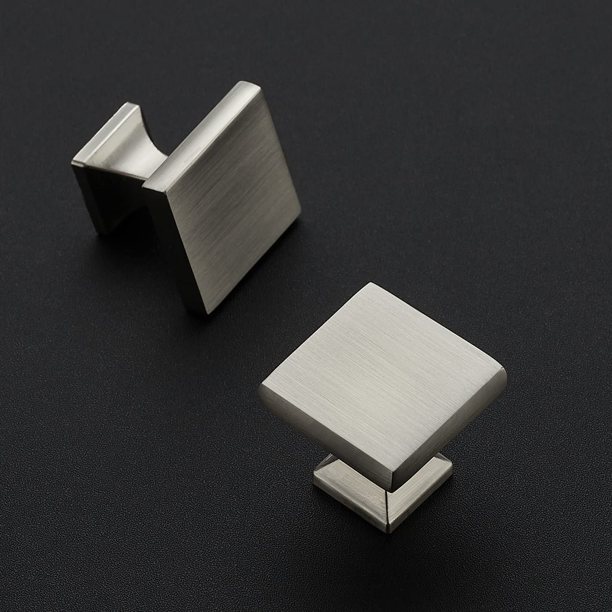 Home Expert kitchen cabinet pulls in brushed nickel for versatile, modern kitchen upgrades.