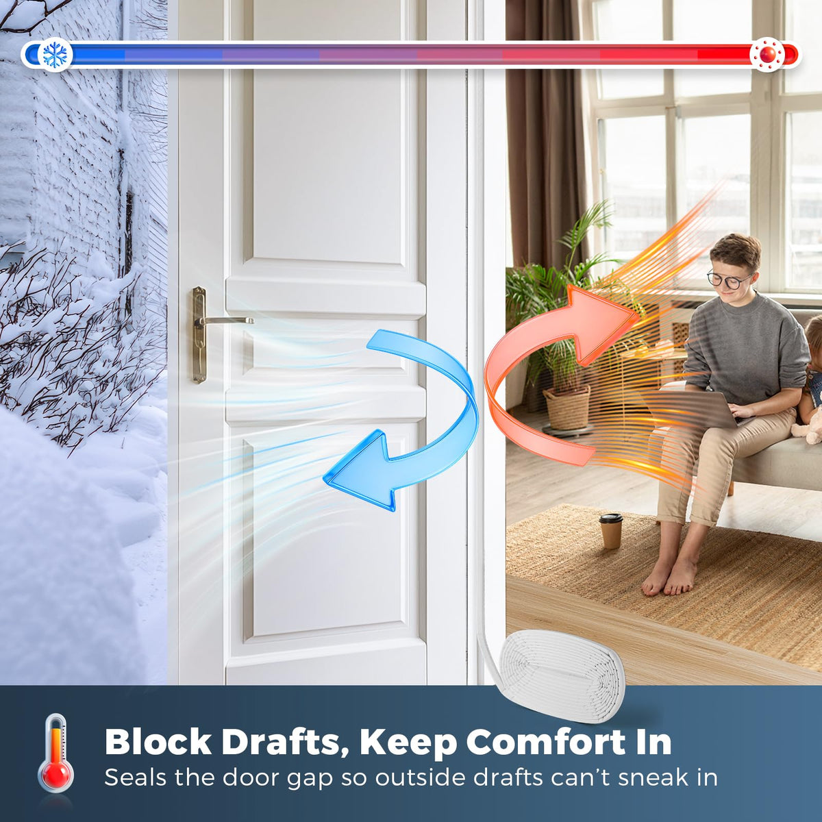 Home Expert tear-resistant PE cover endures frequent door use year-round.