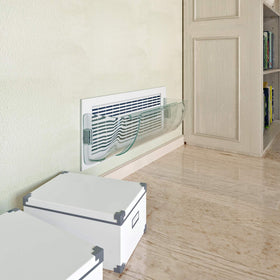 Ceiling register setup with Home Intuition deflector for flexible cooling and heating.