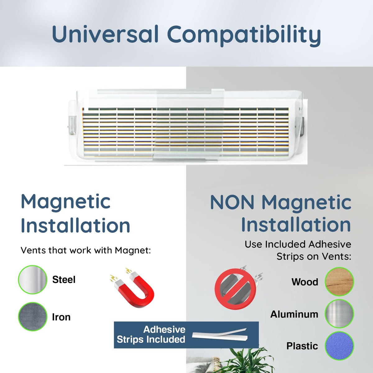 Durable plastic construction highlighted on Home Intuition deflector for long-lasting use.