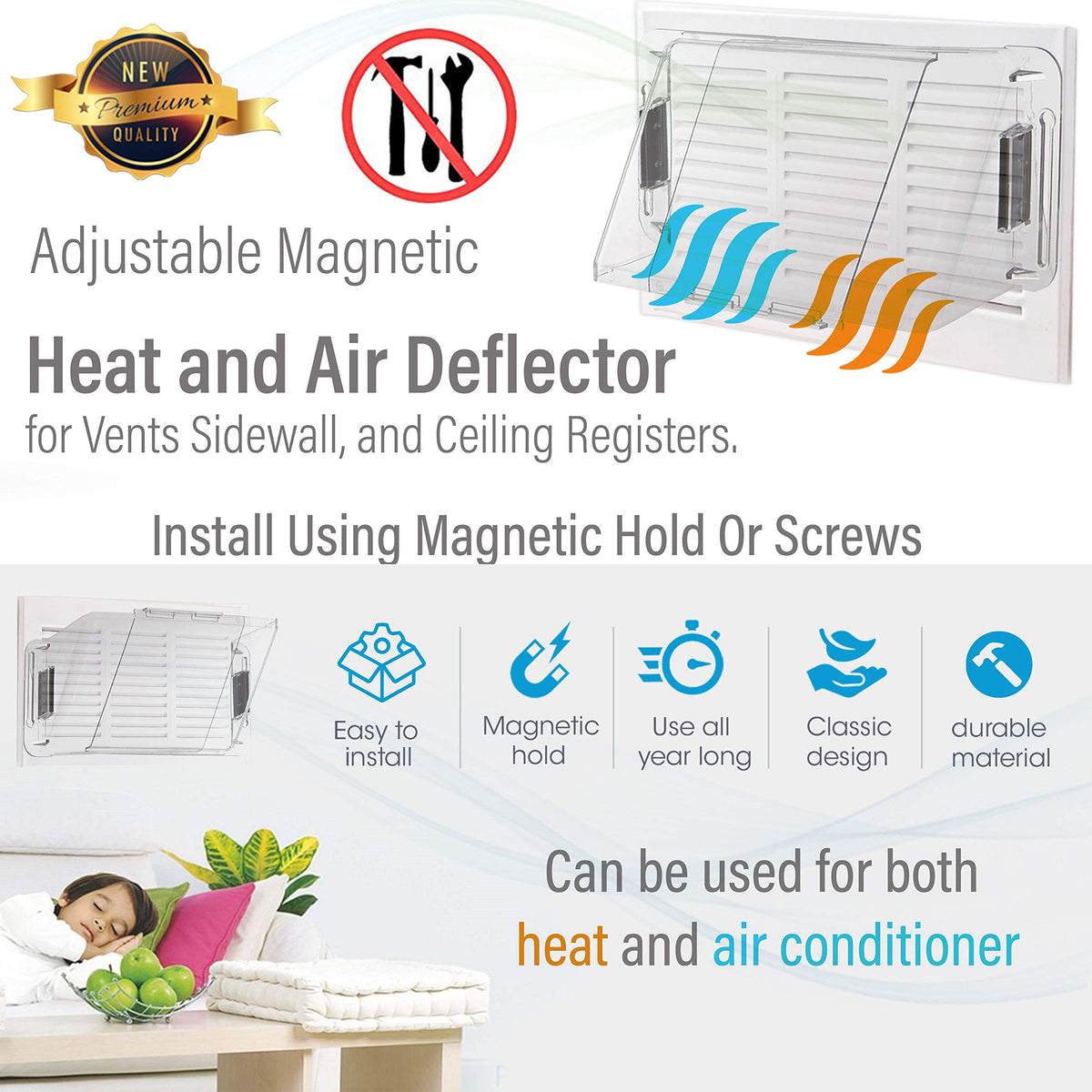 Home Intuition easy-installation magnets allow quick setup