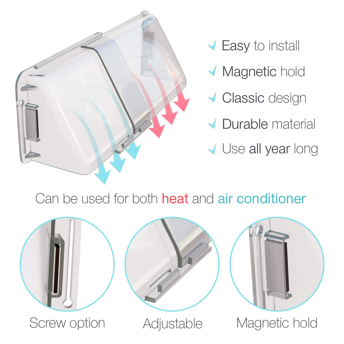 Home Intuition vent deflector helps direct air to seating areas