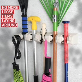 Garage and laundry room use show versatile organization.