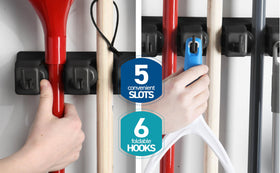 Home It organized space: tools neatly arranged to free up floor area.