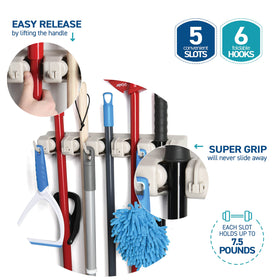 Wall-mount hardware and drilling template included for easy setup.