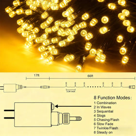 HOME LIGHTING eight-mode warm white string lights for versatile moods
