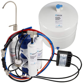 Home Master Artesian Full Contact system image highlighting purified mineral water on tap