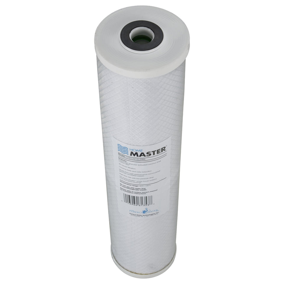 Home Master CFRFGAC20-20BB replacement filter for whole-house systems improves taste and odor.