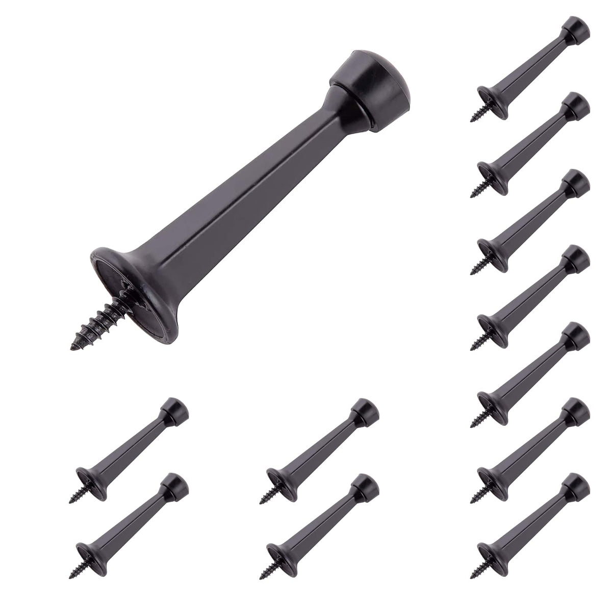 HOME MASTER HARDWARE 12-pack matte black door stops protect walls and doors