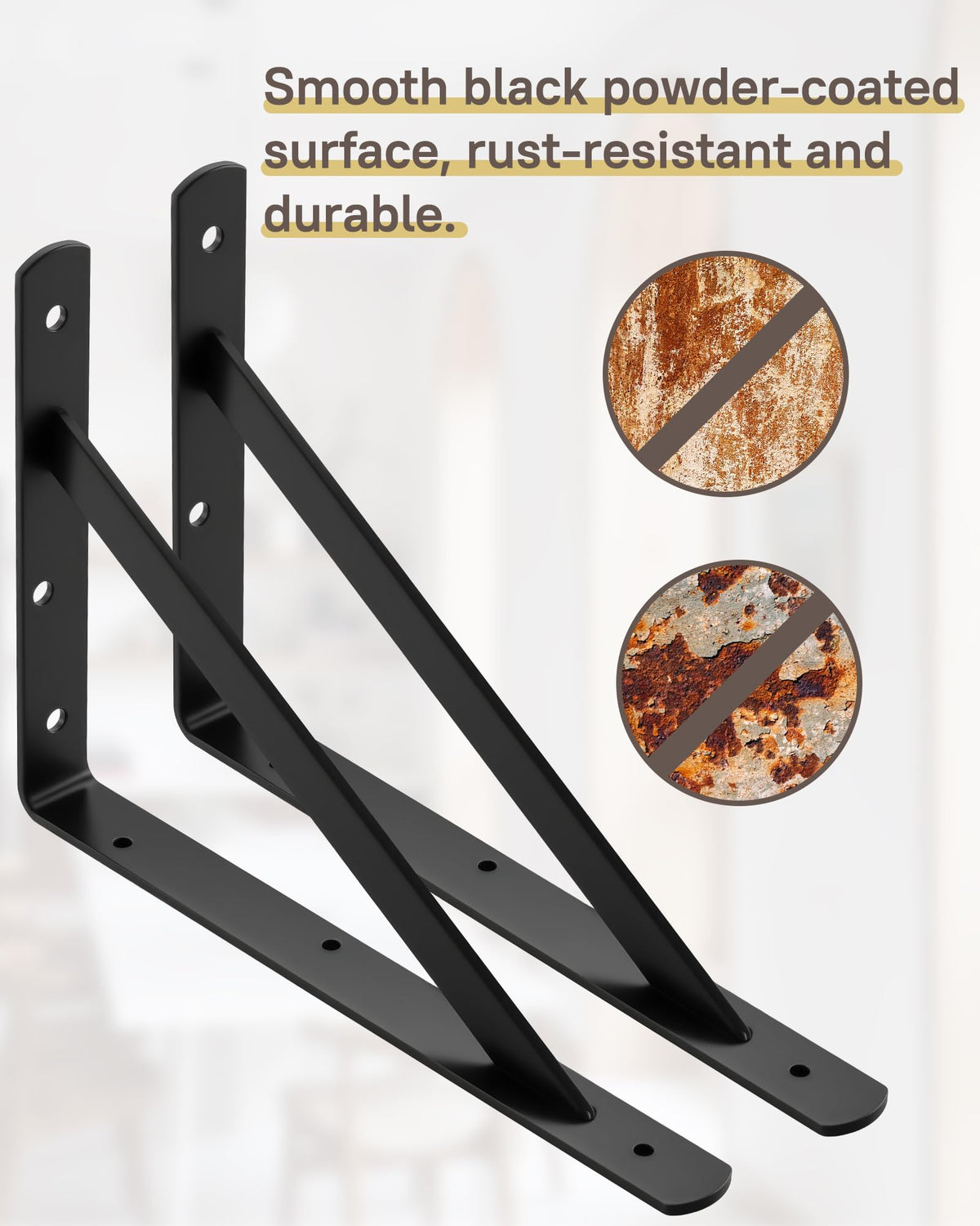 HOME MASTER HARDWARE 12x8 bracket shows 24-inch board recommendation for optimal support.