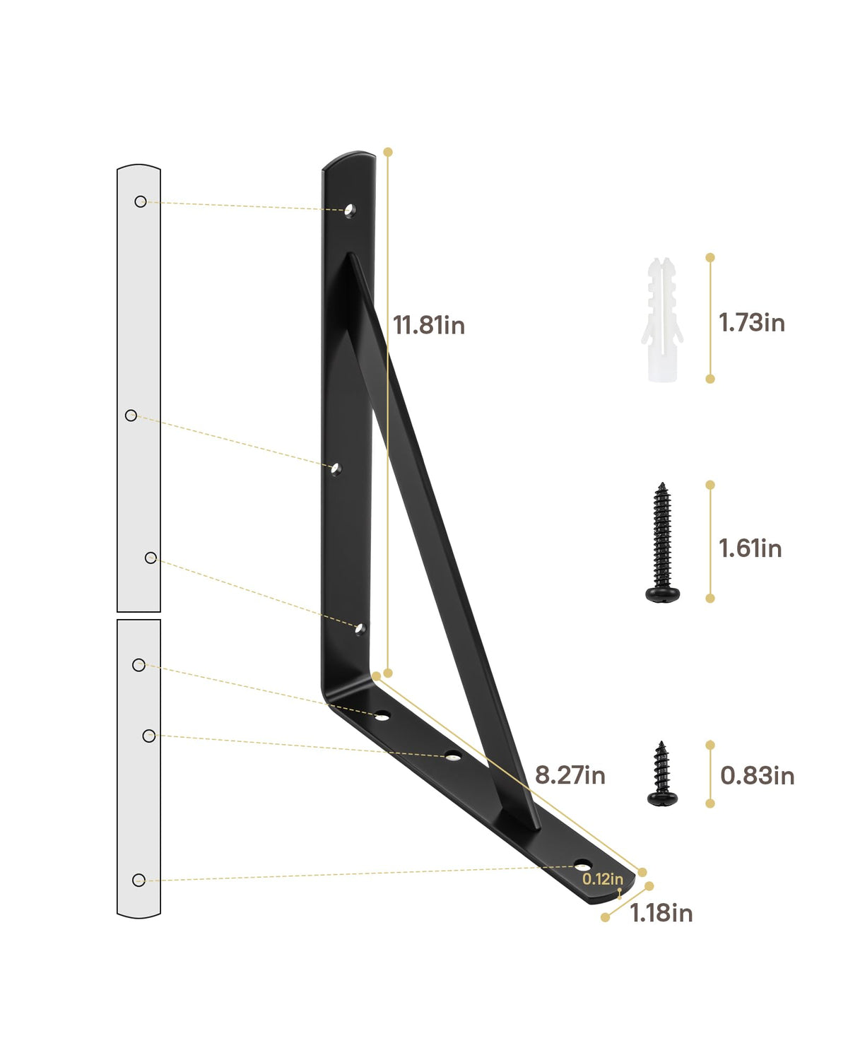 HOME MASTER HARDWARE 12x8 bracket packaged with 10 brackets and screws.