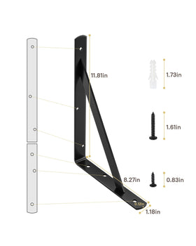 HOME MASTER HARDWARE 12x8 bracket packaged with 10 brackets and screws.