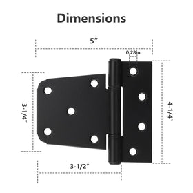 HOME MASTER HARDWARE 3-1/2 inch tee hinge on gate example.