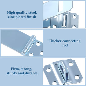 Home Master Hardware 3-1/2in hasp closeup steel for durability.