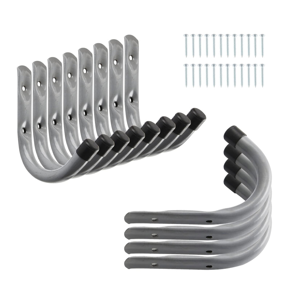 HOME MASTER HARDWARE 4-inch heavy-duty hook on wall for tidy tool organization.