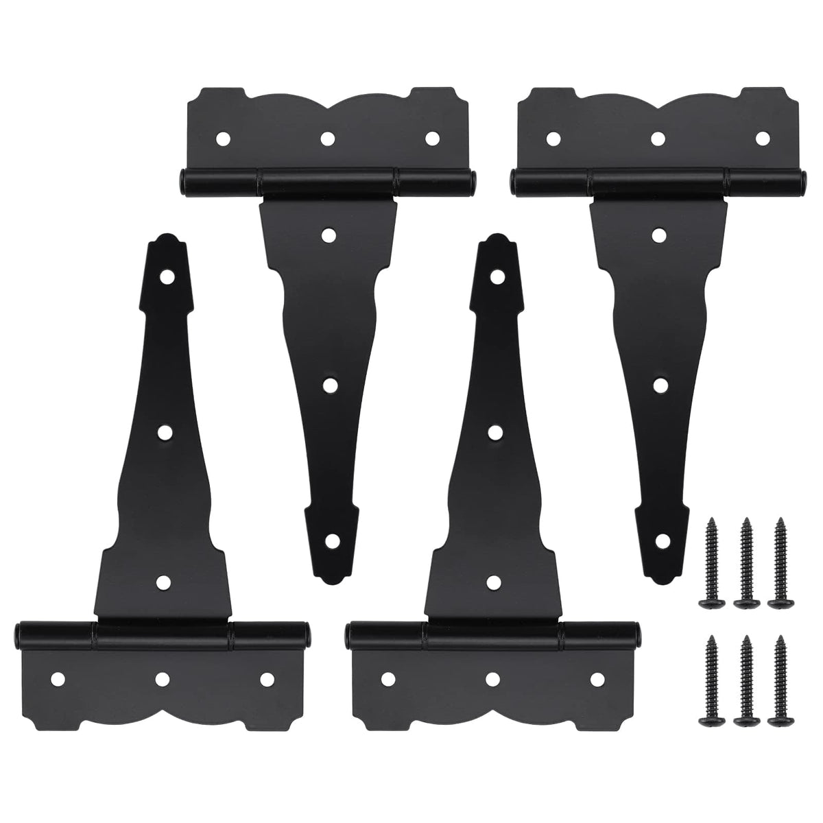 HOME MASTER HARDWARE 8-inch heavy-duty T-strap hinge in black for gates and sheds.