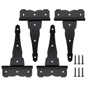 HOME MASTER HARDWARE 8-inch heavy-duty T-strap hinge in black for gates and sheds.
