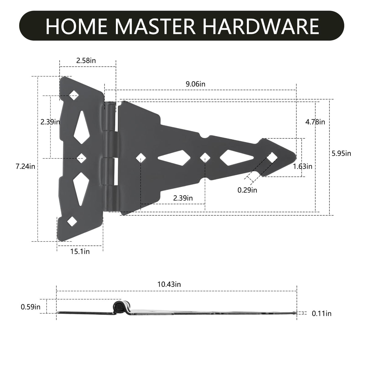 HOME MASTER HARDWARE 4-pack hinges with 24 screws for complete setup.