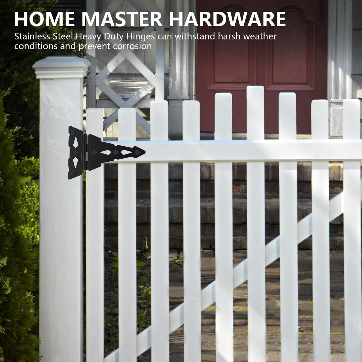 HOME MASTER HARDWARE 8in hinge with screws included for easy install.