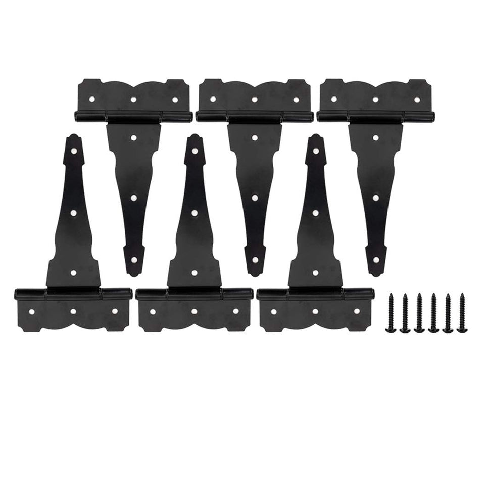HOME MASTER HARDWARE 8in tee hinge front view provides sturdy support for doors and gates.