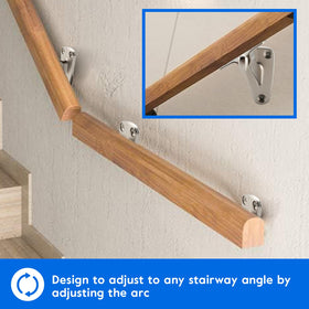 HOME MASTER HARDWARE adjustable-angle bracket fits varied stair pitches.