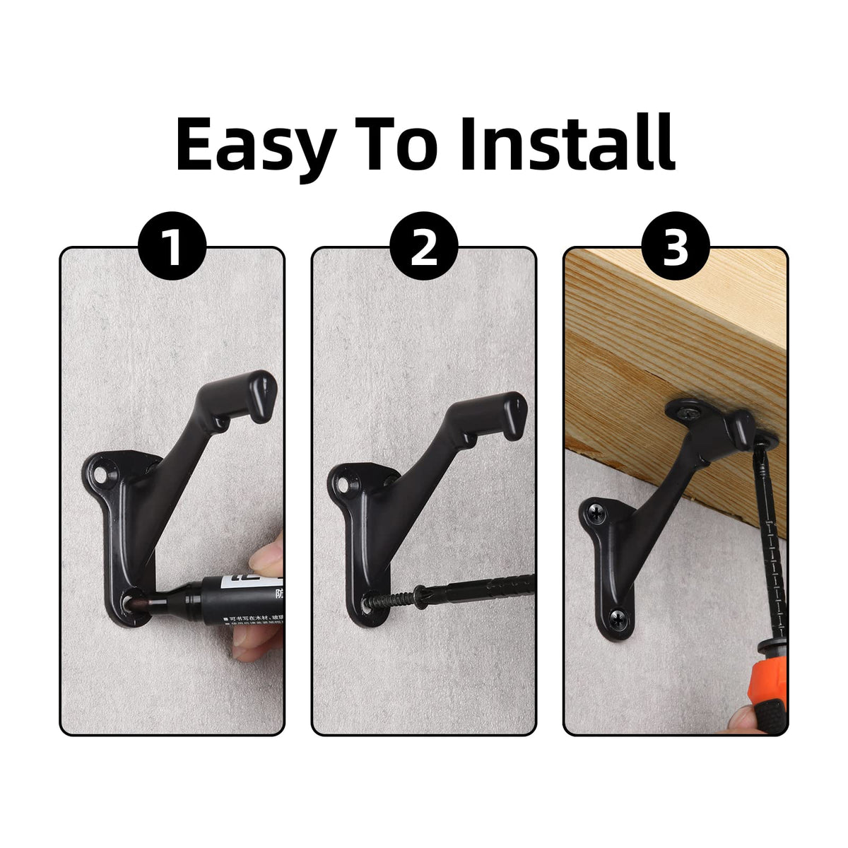 HOME MASTER HARDWARE ansi-bhma grade 2 bracket ensures durable stair rail support.