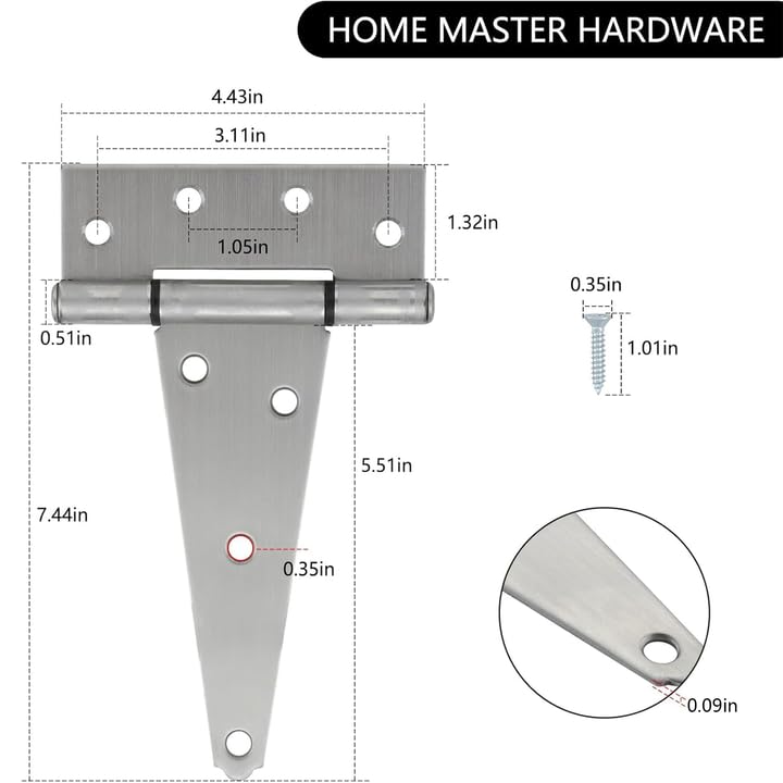 Barn door hinge set designed for durable outdoor use