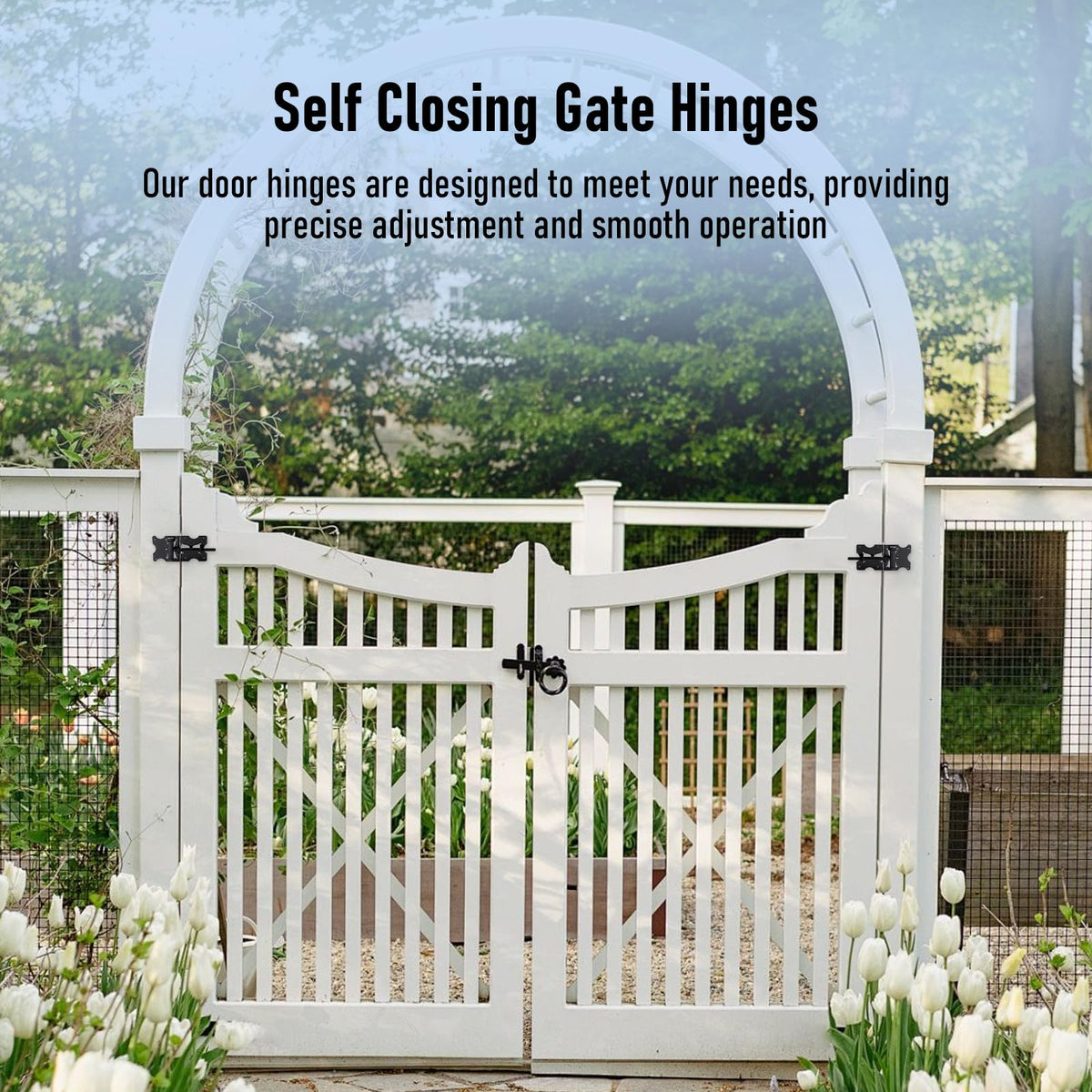 HOME MASTER HARDWARE black-finish gate hinges resist weather and wear