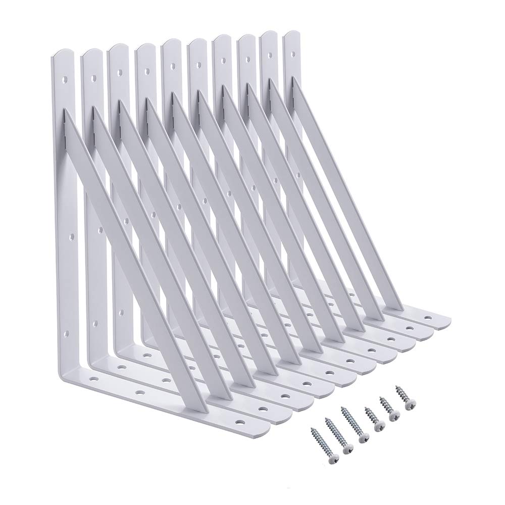 HOME MASTER HARDWARE 12x8 heavy-duty bracket supports up to 600 lb per pair for sturdy shelves.