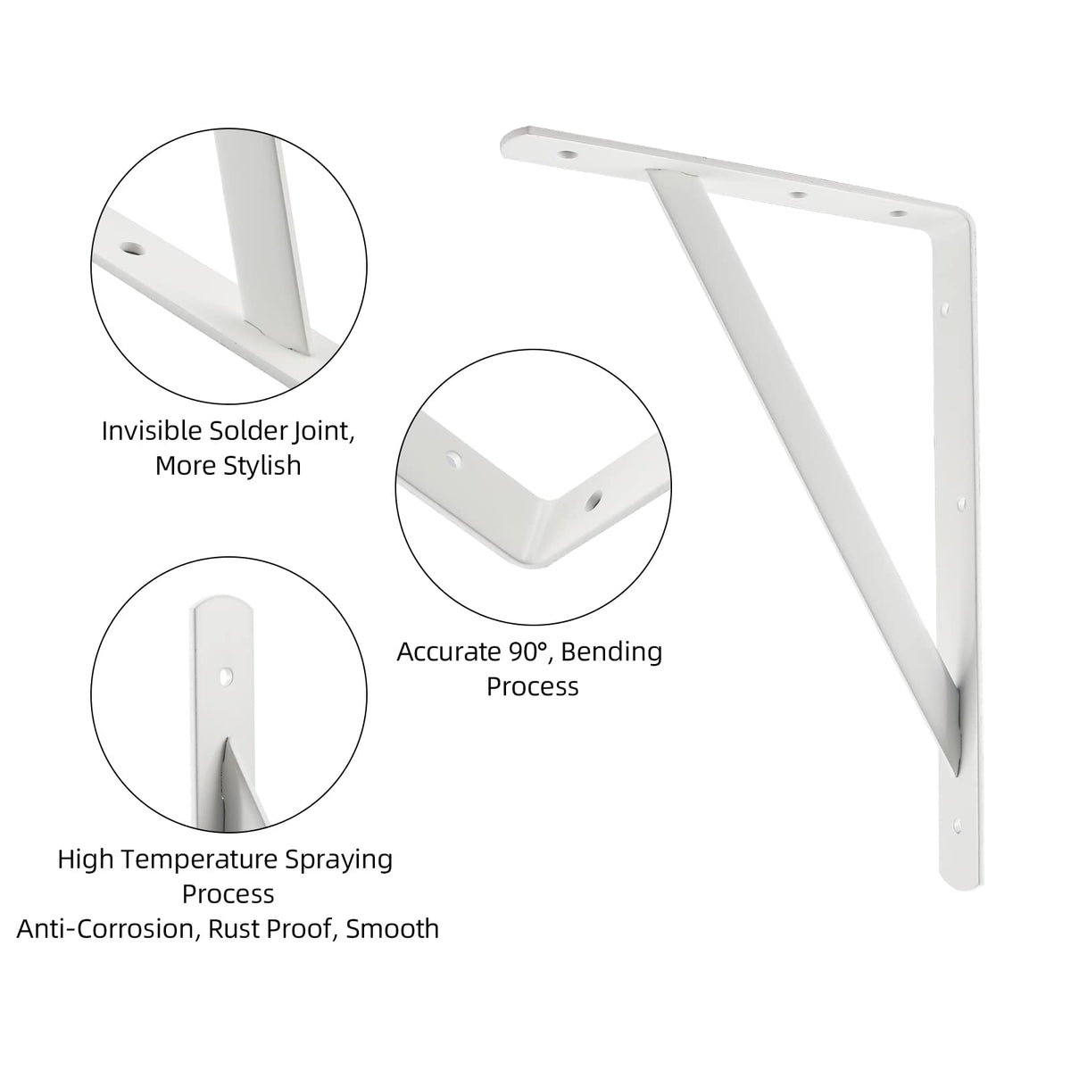 HOME MASTER HARDWARE white-coated bracket resists rust for long-lasting kitchen and garage shelving.
