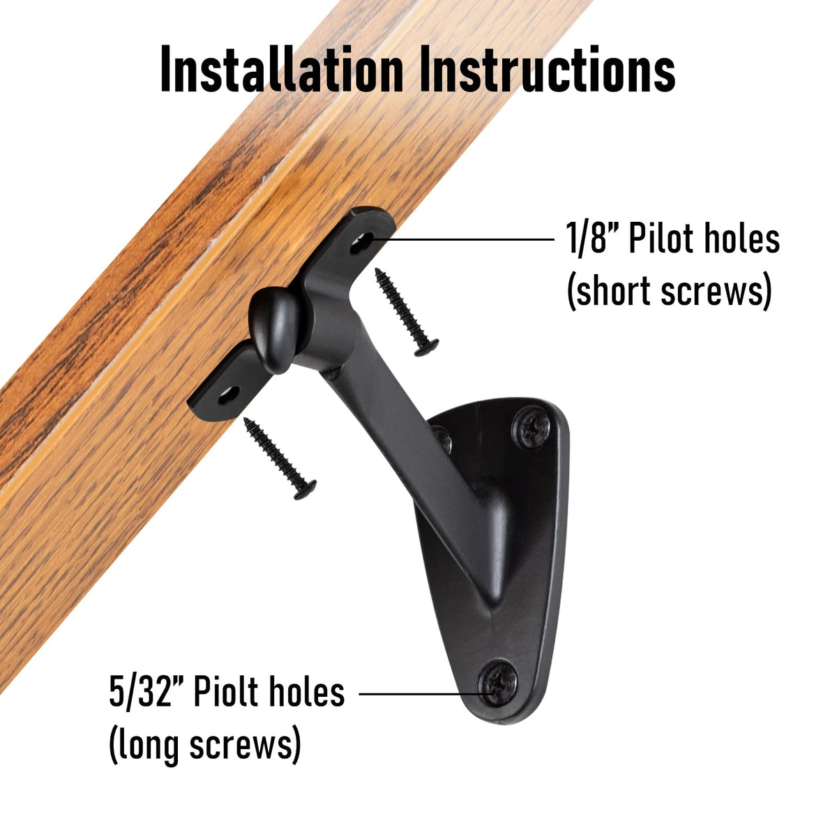 Each bracket supports up to 220 lbs, reducing wobble in stairs.