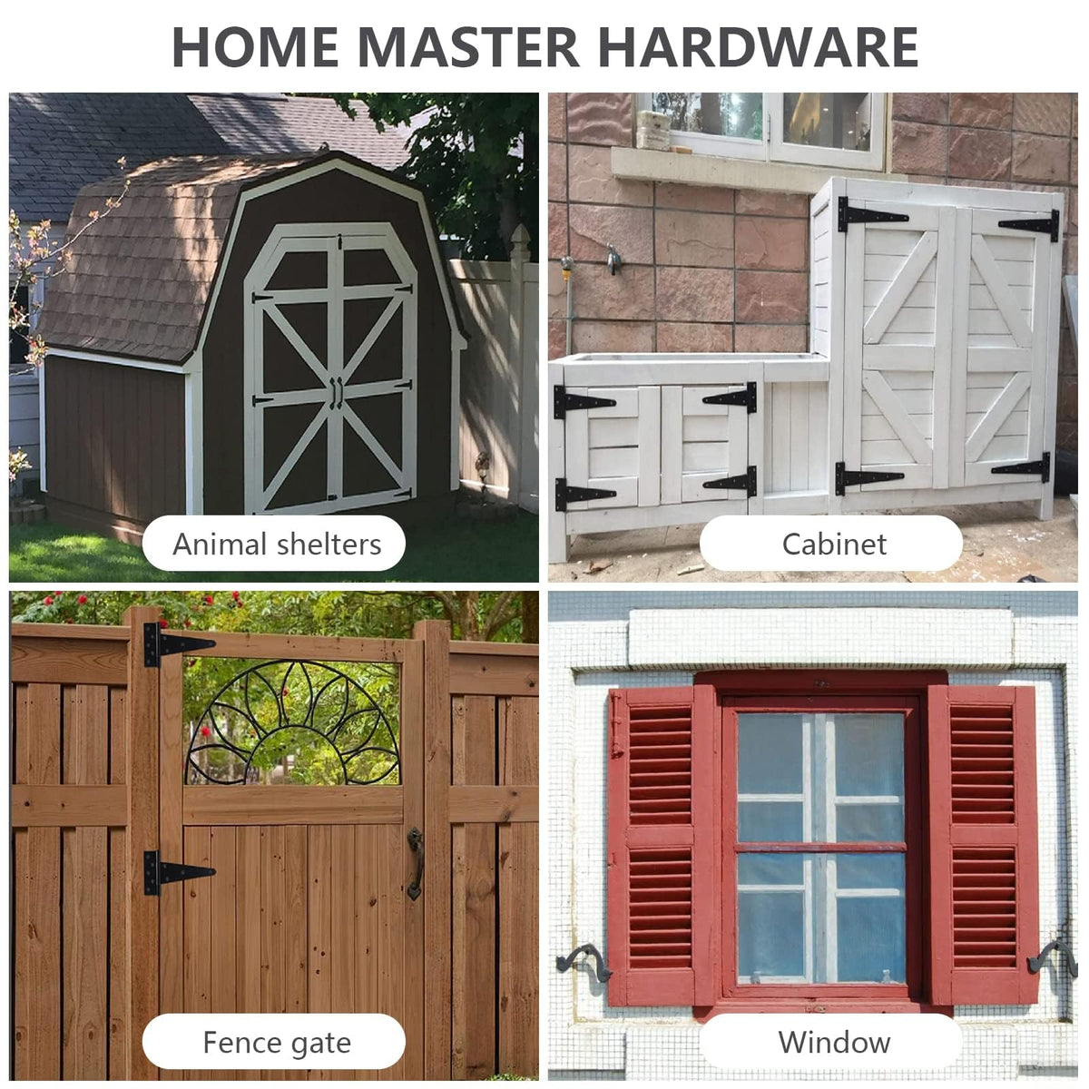 HOME MASTER HARDWARE rustproof iron black finish withstands outdoor conditions.