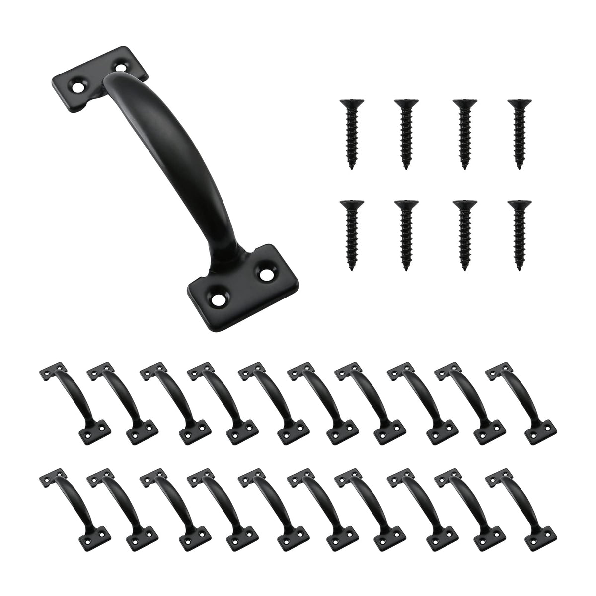 HOME MASTER HARDWARE gate pull black six-and-a-half-inch with screws for durability