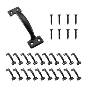 HOME MASTER HARDWARE gate pull black six-and-a-half-inch with screws for durability