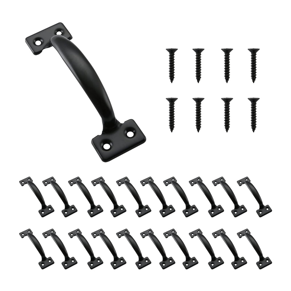 HOME MASTER HARDWARE gate pull black six-and-a-half-inch with screws for durability