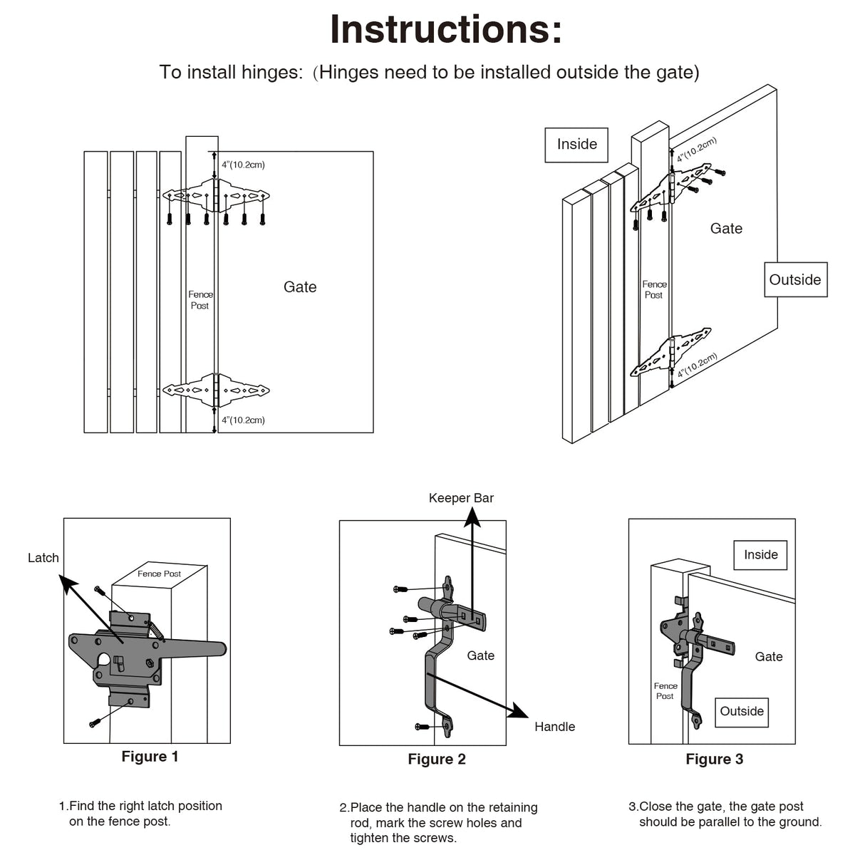HOME MASTER HARDWARE heavy duty latch kit supports secure gate closures