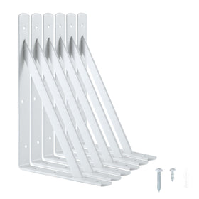 HOME MASTER HARDWARE heavy-duty shelf bracket 12x8 white front view shows strong load support
