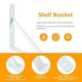 HOME MASTER HARDWARE heavy-duty shelf bracket 12x8 white side view highlights durability